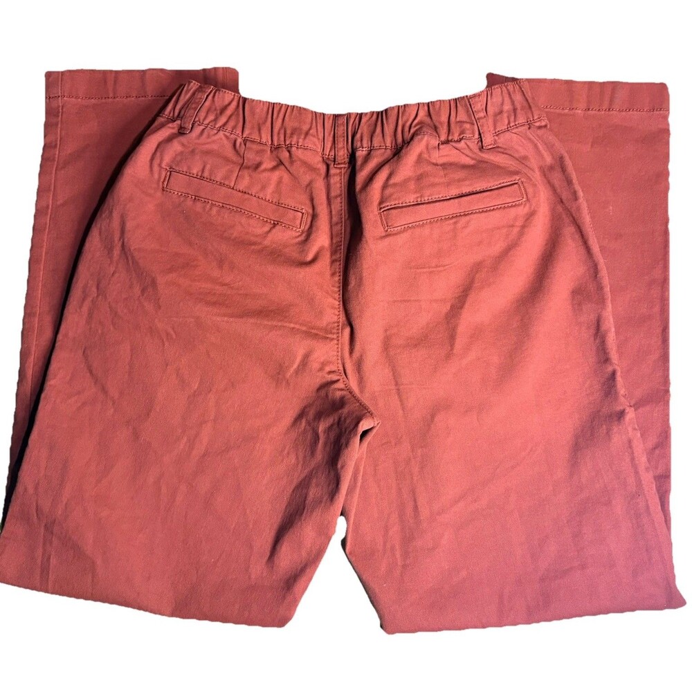 Hanna Andersson Girls Pants Size 12 Rust Orange Straight Leg Pull On Cotton - Picture 3 of 7